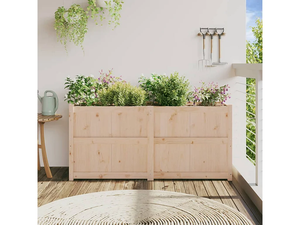 Jardinière 150x50x70 cm bois de pin massif