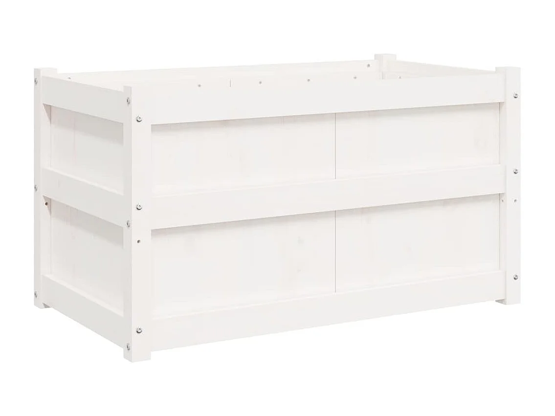 Jardinières 2 pcs blanc bois de pin massif