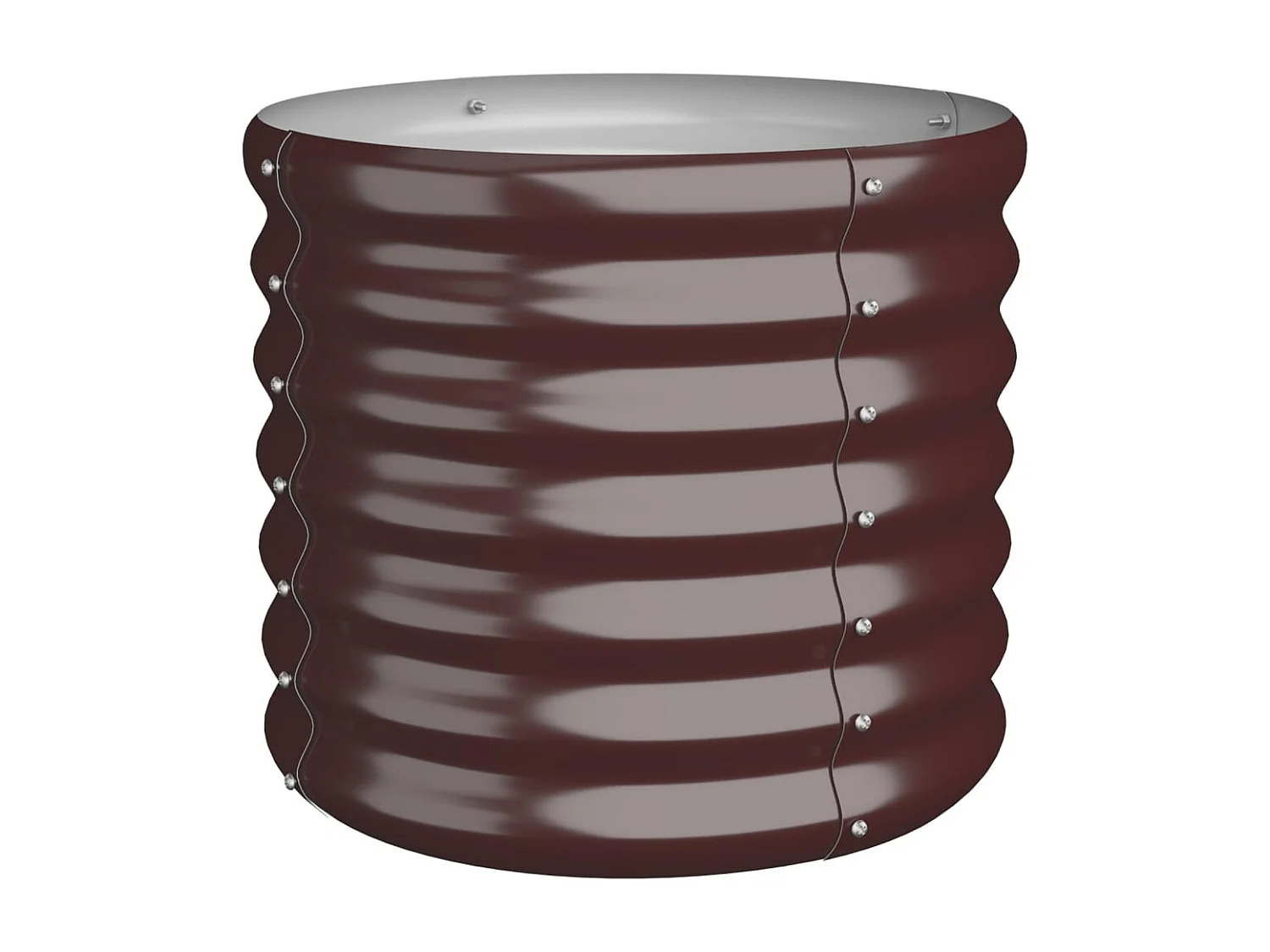 Jardinera de acero con recubrimiento en polvo 40x40x36 cm Marrón