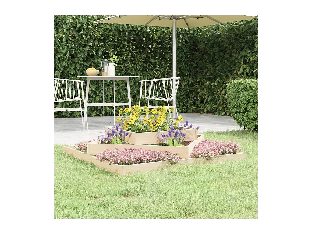 Jardinière 112x112x27 cm Bois massif de pin