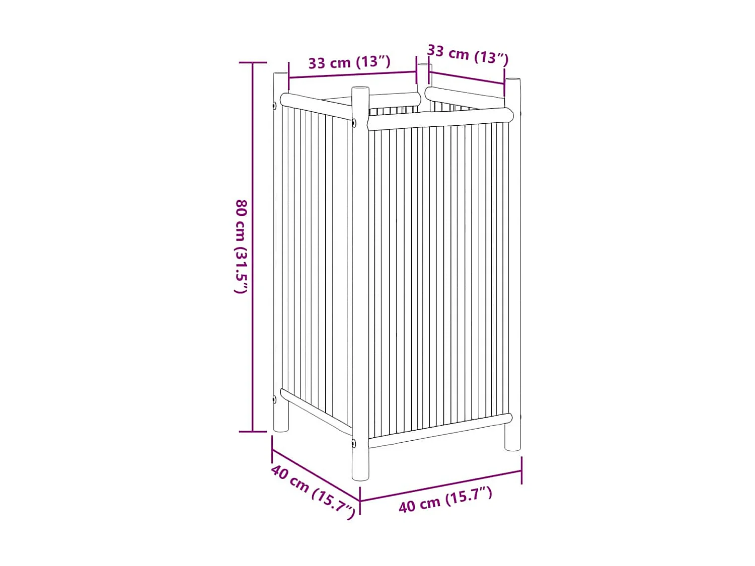 40x40x80 cm Bambuspflanzer