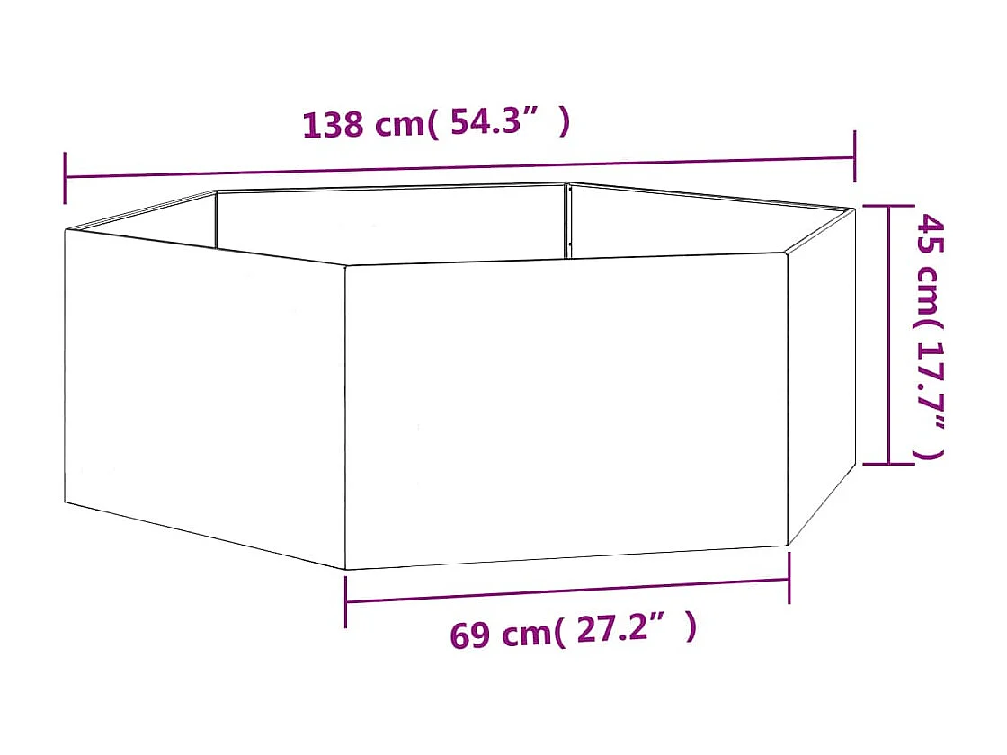 Rusty Plantenbak 138x120x45 cm Cortenstaal