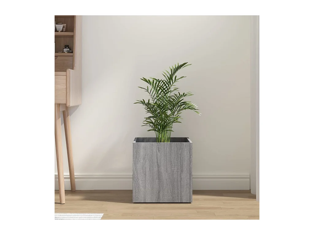 Jardinière Sonoma gris 40x40x40 cm Bois d'ingénierie