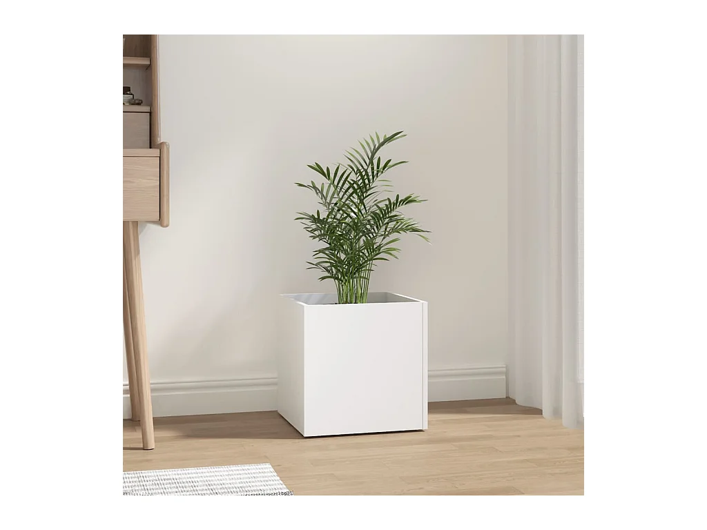 Jardinière Blanc 40x40x40 cm Bois d'Ingénierie
