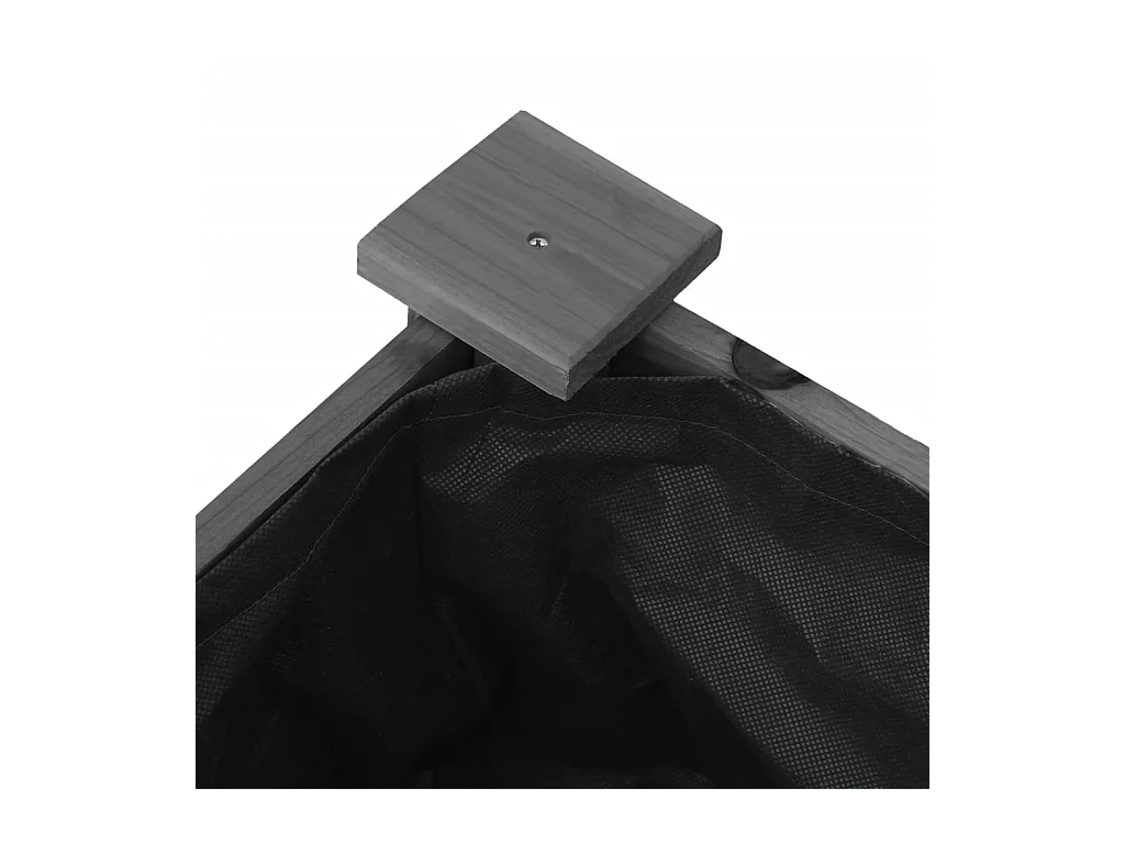 Jardinière sur roues avec doublure gris 118x59x80 cm bois sapin