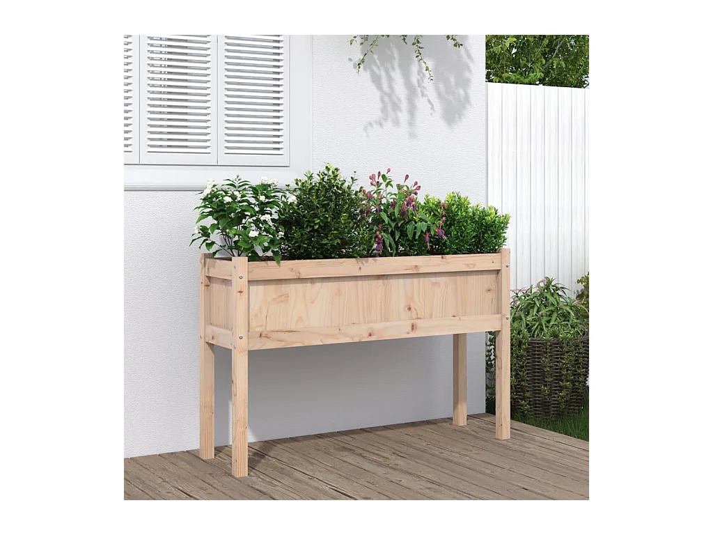 Jardineras con patas 110x31x70 cm madera maciza de pino