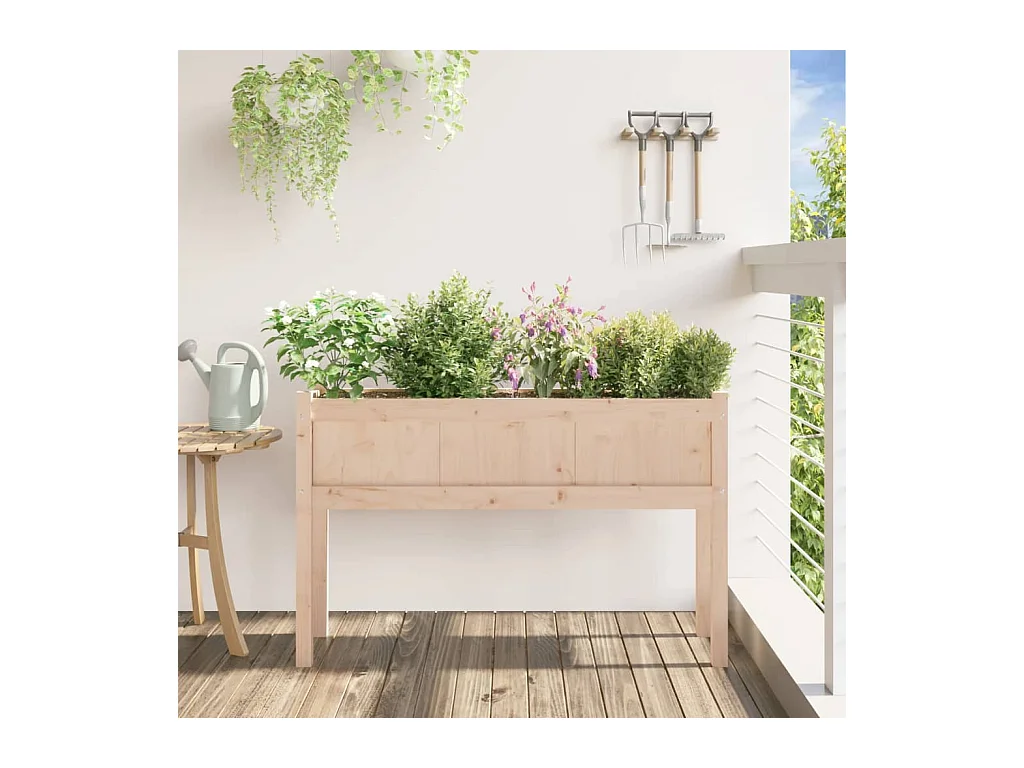 Jardineras con patas 110x31x70 cm madera maciza de pino