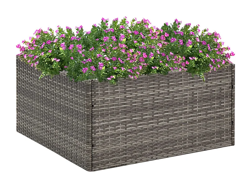 Grijze plantenbak 80x80x40 cm geweven hars