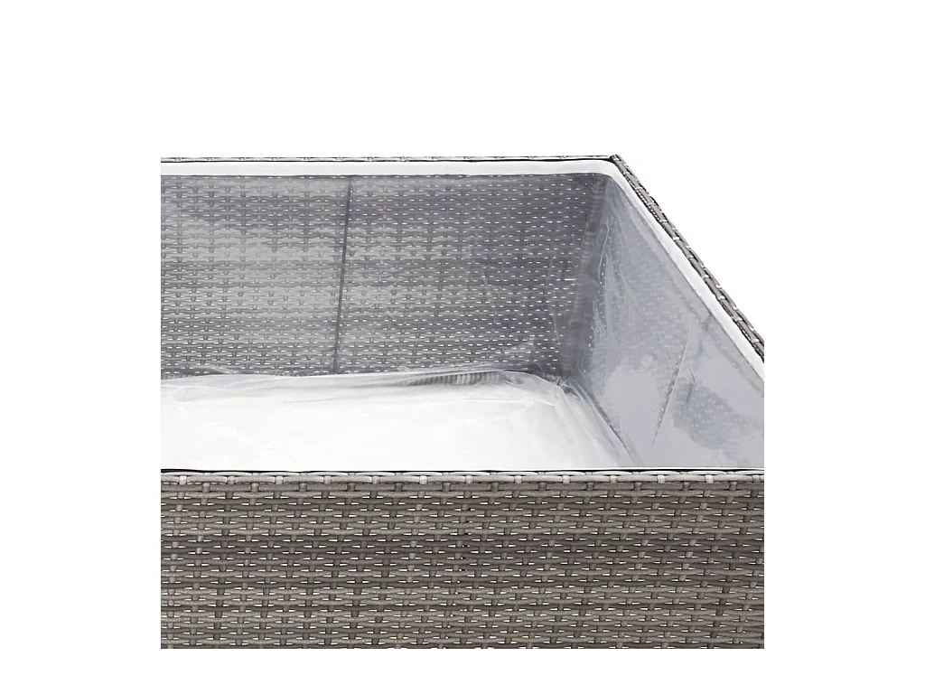 Grijze plantenbak 80x80x40 cm geweven hars