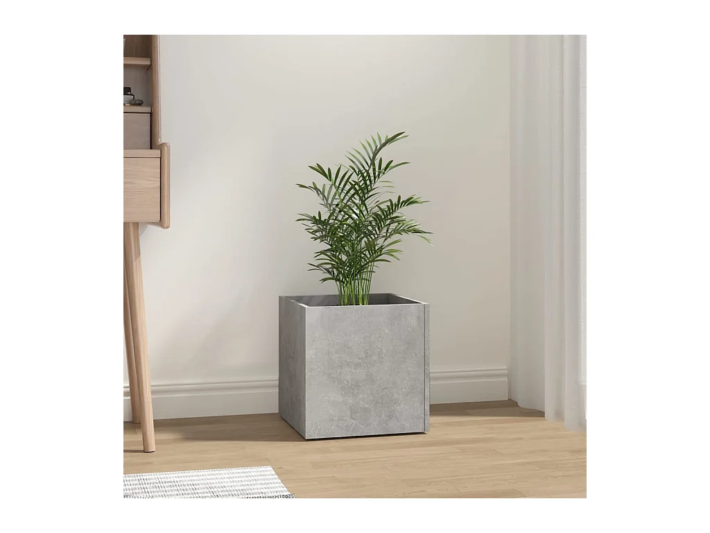 Jardinière Gris béton 40x40x40 cm Bois d'ingénierie