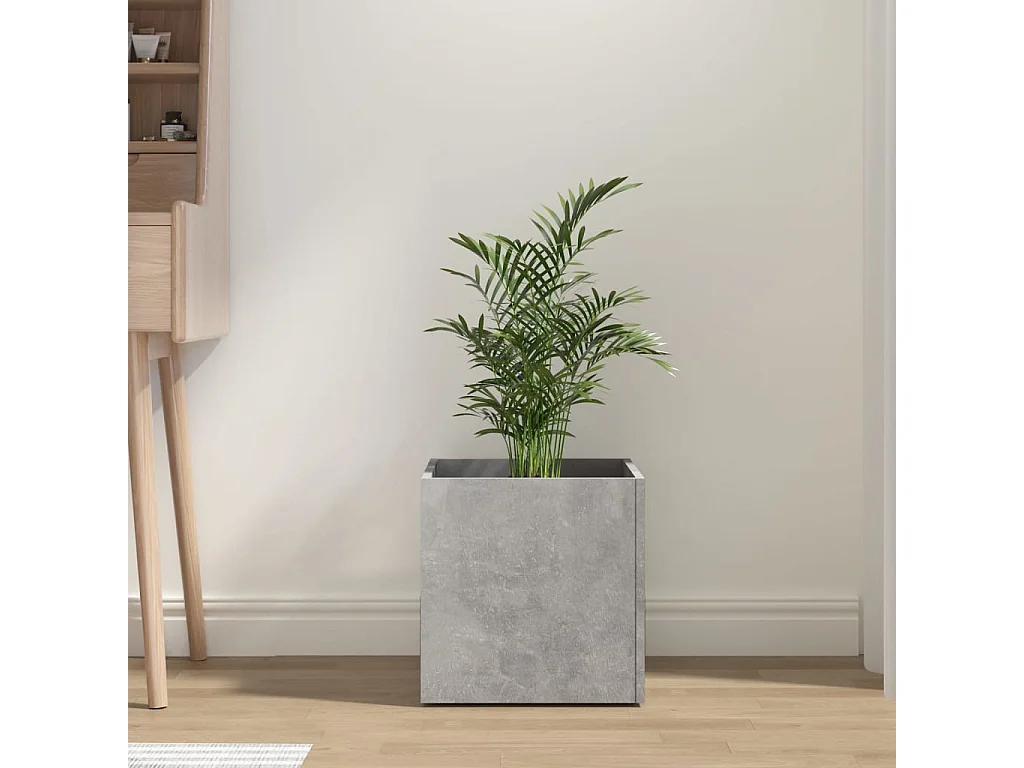 Jardinière Gris béton 40x40x40 cm Bois d'ingénierie