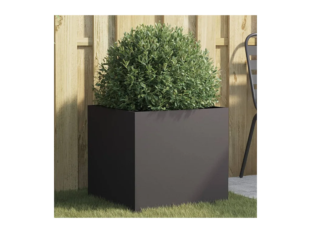 Schwarzer Pflanzkübel 49x47x46 cm Stahl