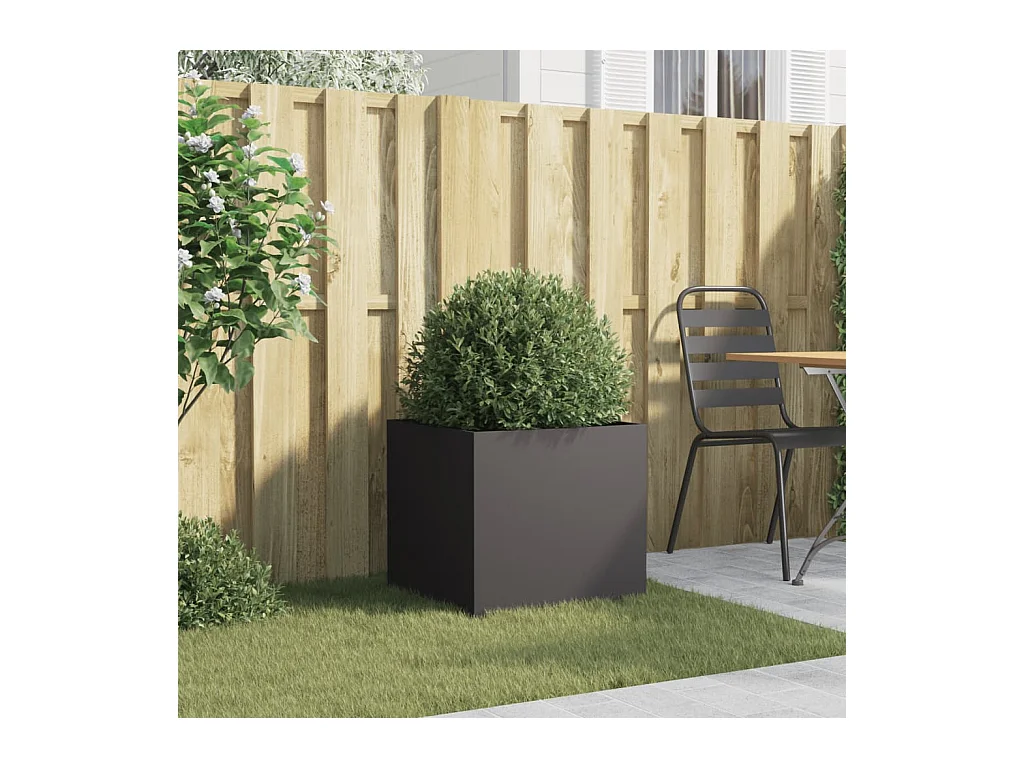 Schwarzer Pflanzkübel 49x47x46 cm Stahl