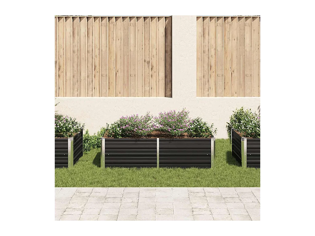 Jardinière 160 x 80 x 45 cm Acier galvanisé Anthracite