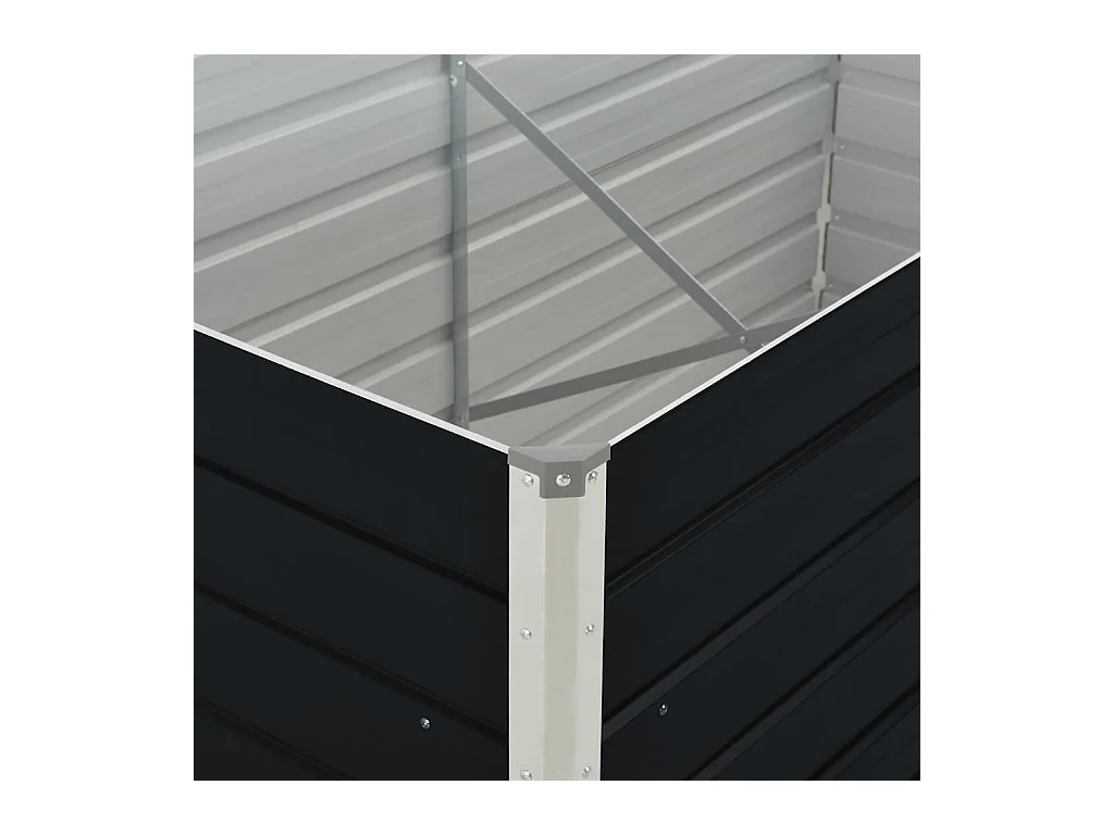 Jardinière 160 x 80 x 45 cm Acier galvanisé Anthracite