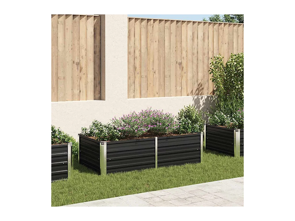 Jardinière 160 x 80 x 45 cm Acier galvanisé Anthracite