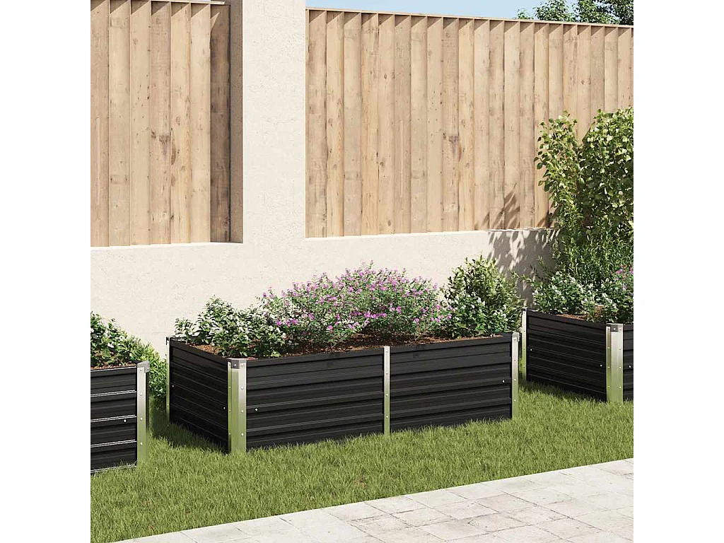 Jardinière 160 x 80 x 45 cm Acier galvanisé Anthracite