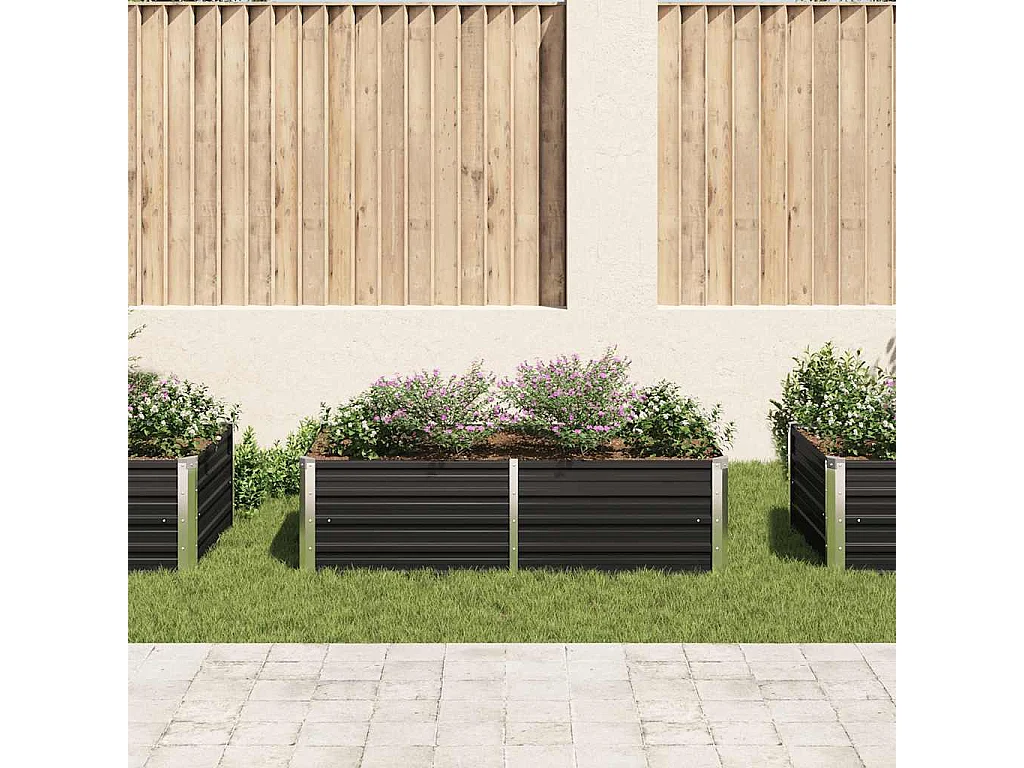 Jardinière 160 x 80 x 45 cm Acier galvanisé Anthracite
