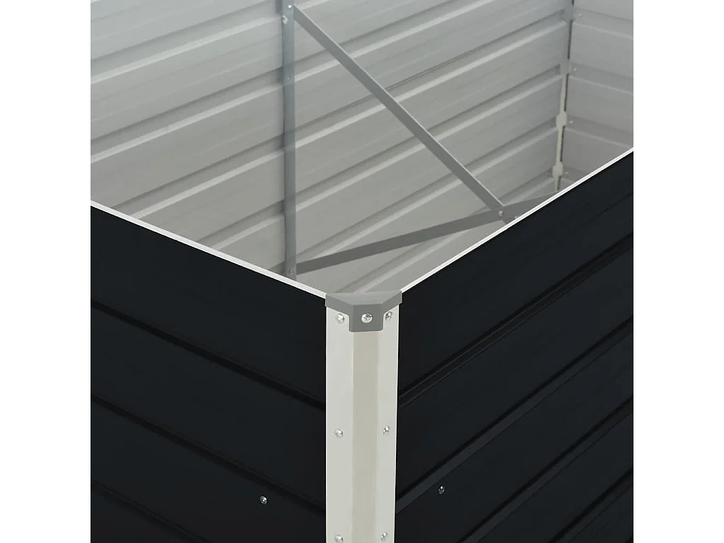Jardinière 160 x 80 x 45 cm Acier galvanisé Anthracite