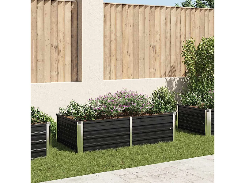 Jardinière 160 x 80 x 45 cm Acier galvanisé Anthracite