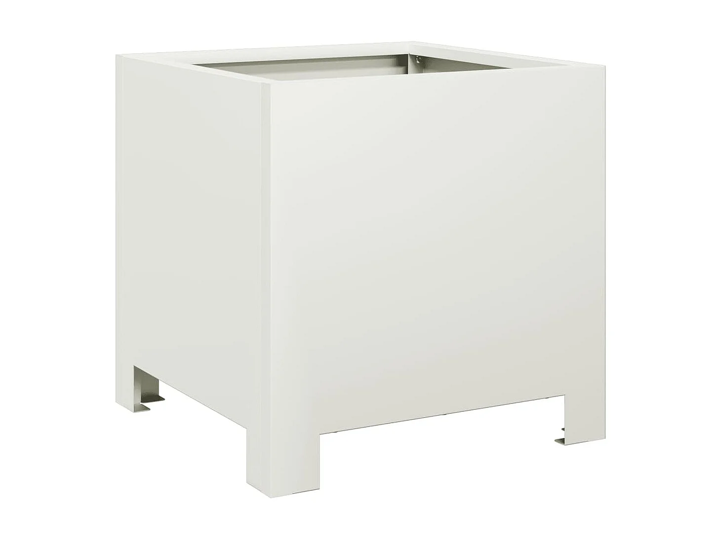 Jardinières 2 pcs blanc 30x30x30 cm acier