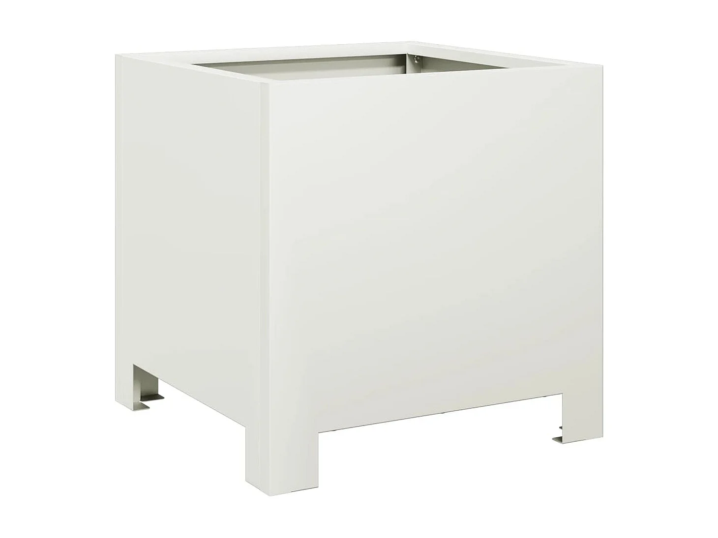 Jardinières 2 pcs blanc 30x30x30 cm acier