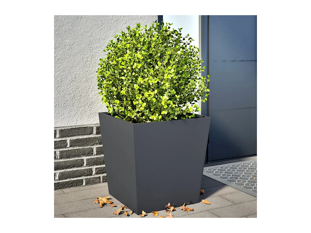 Pflanzkübel 2 Stück Anthrazit 50x50x50 cm Stahl