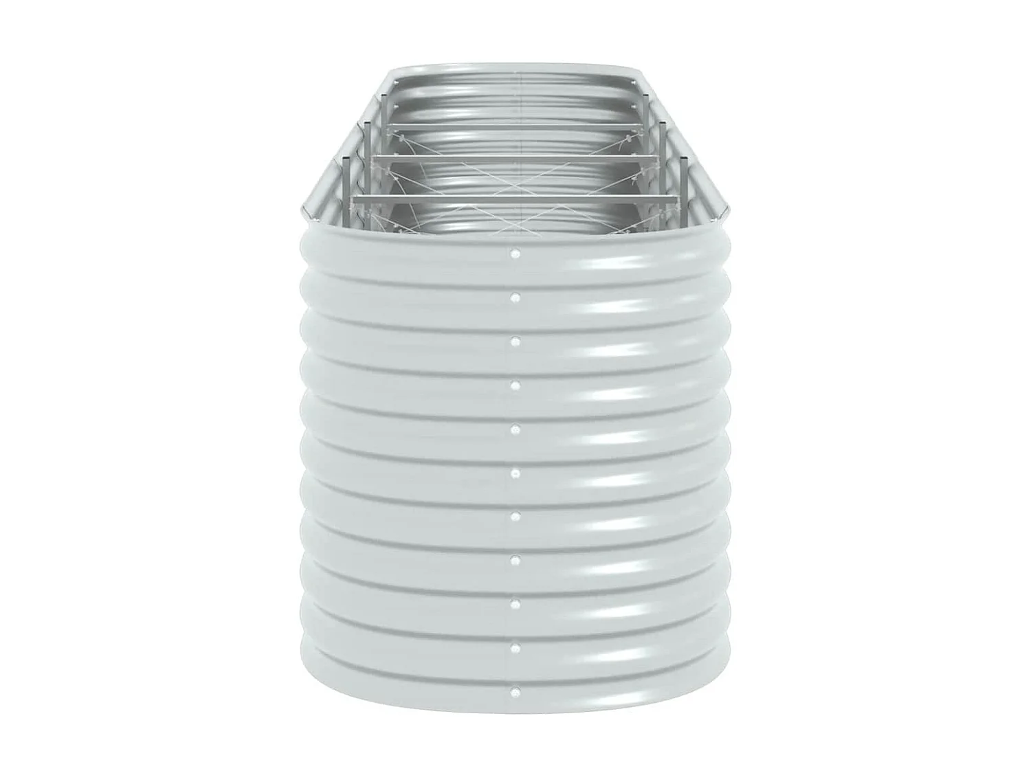 Hochbeet 400x80x81 cm silber verzinkter Stahl