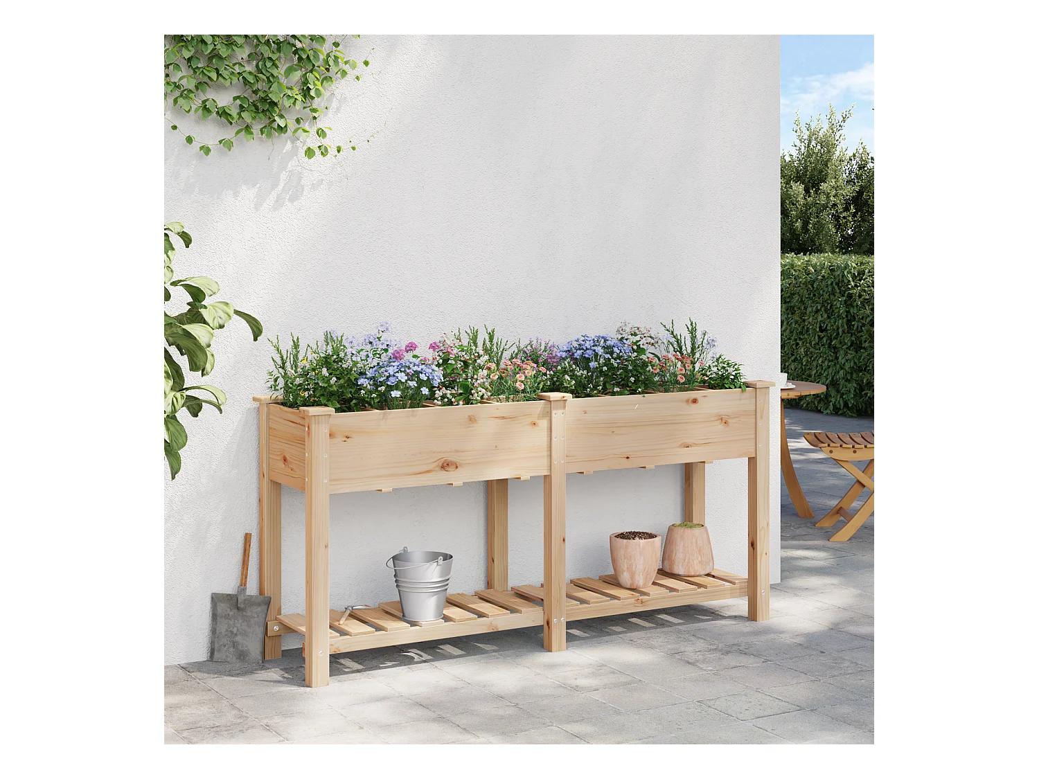 Jardinière avec Grilles 161x43x76 cm Bois Massif de Sapin