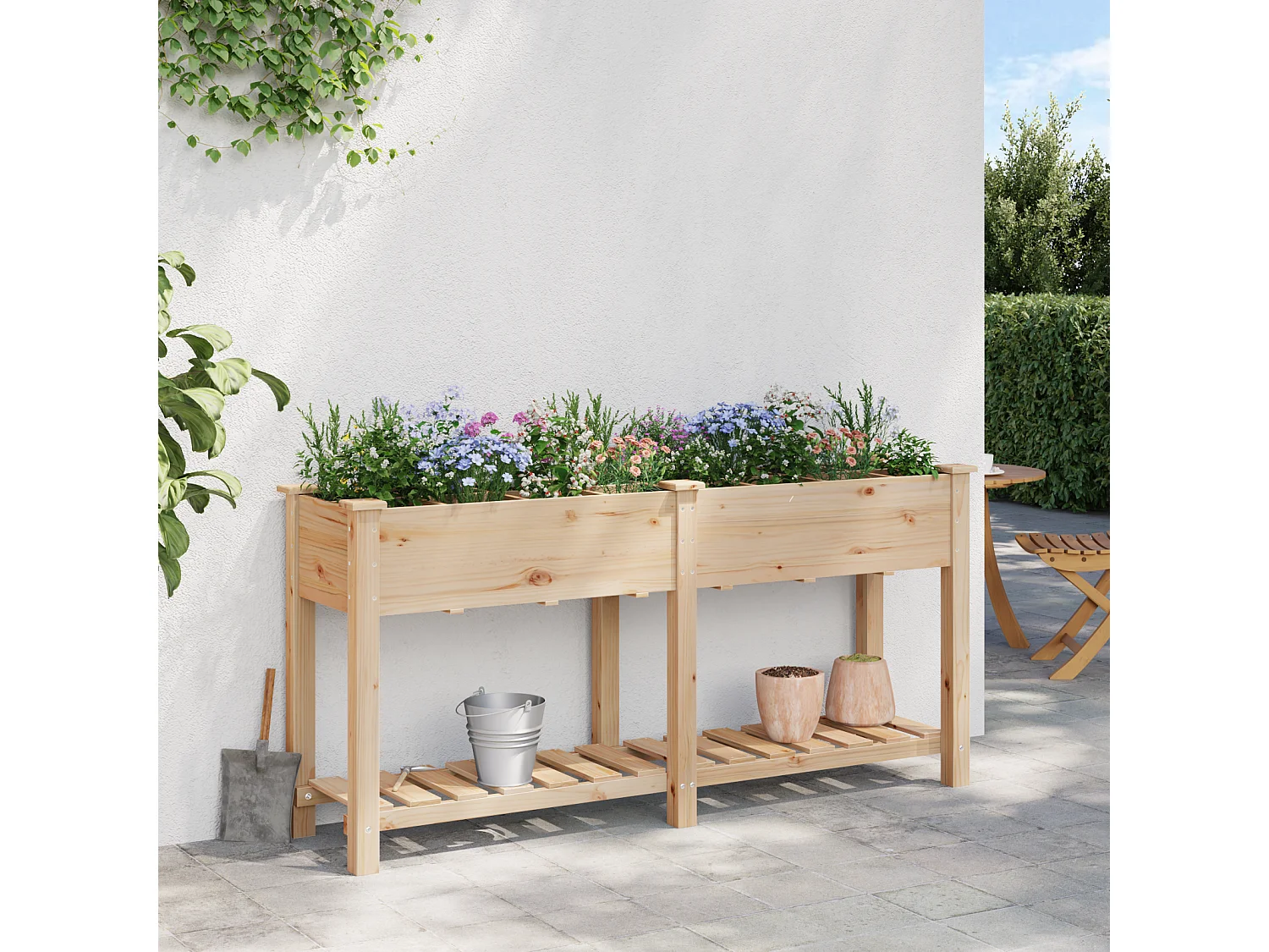 Jardinière avec Grilles 161x43x76 cm Bois Massif de Sapin