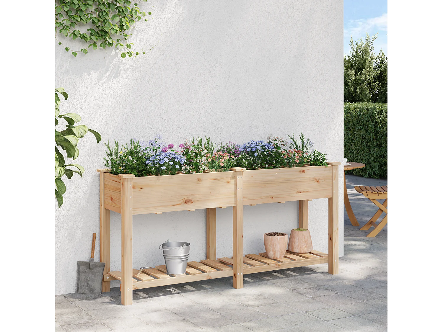 Jardinière avec Grilles 161x43x76 cm Bois Massif de Sapin