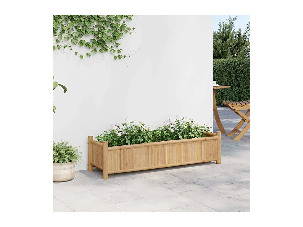 Fioriera in bambù 100x30x25 cm