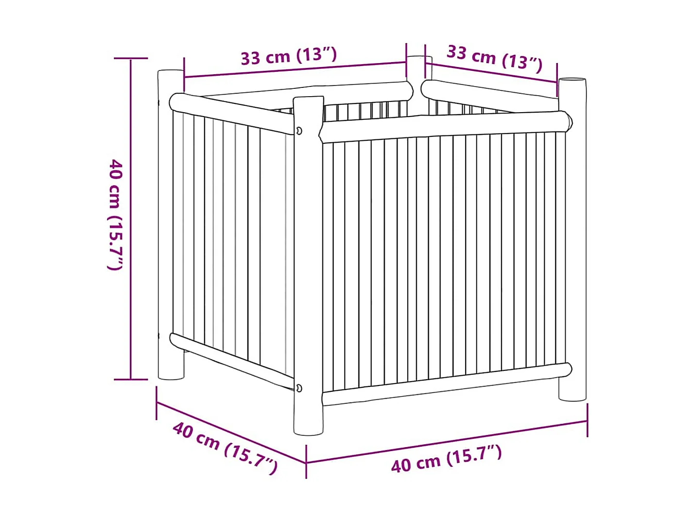 40x40x40 cm Bambuspflanzer