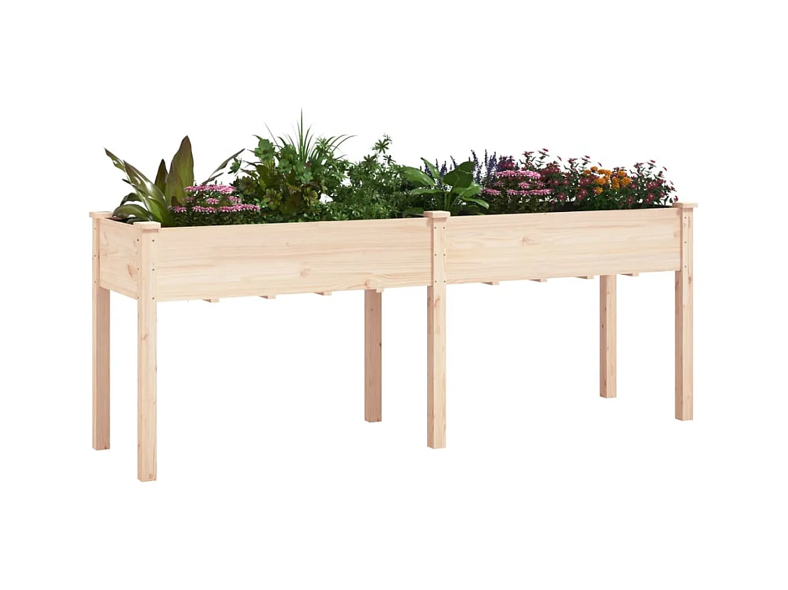 Jardinière avec doublure 203x53x76 cm bois massif de sapin