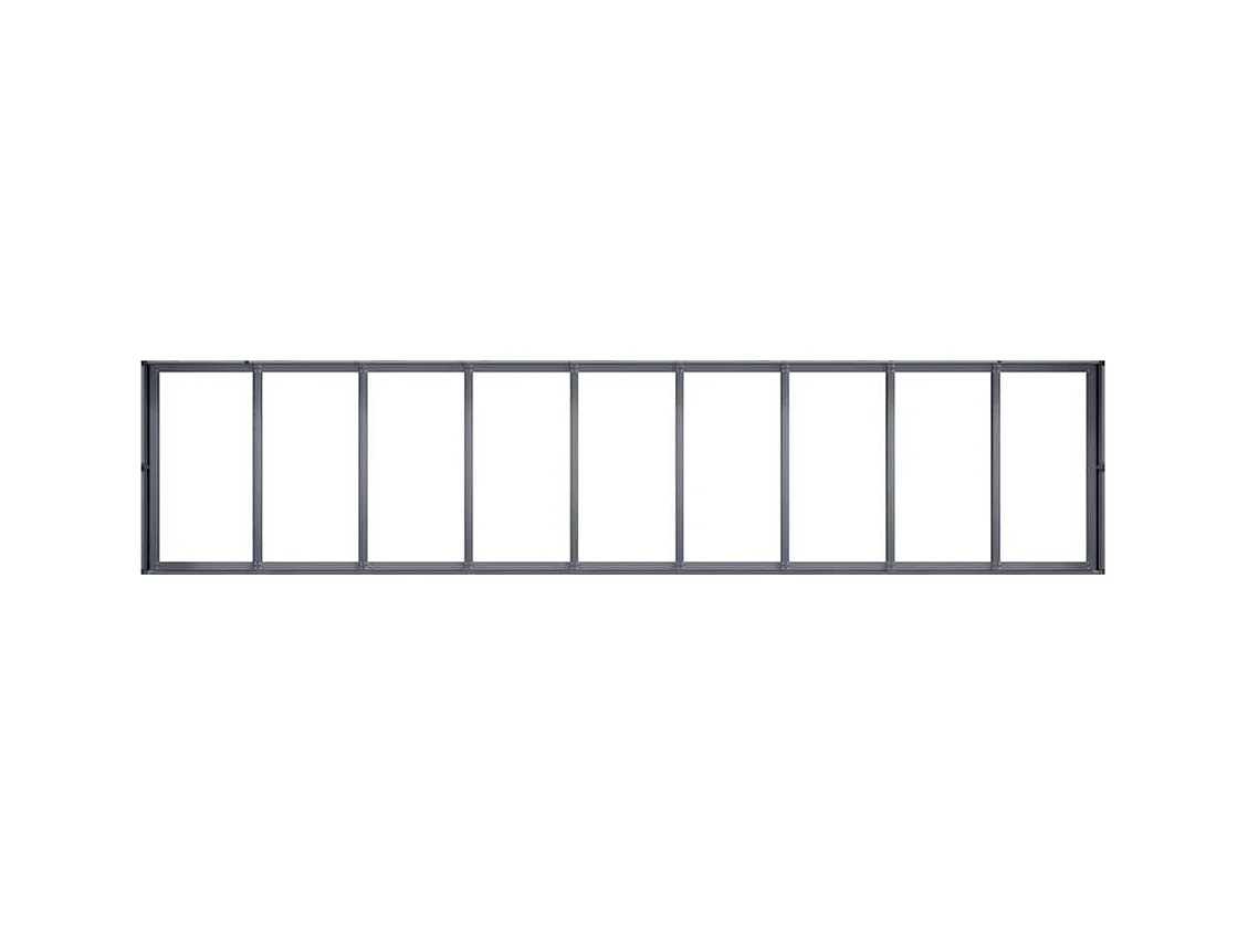 Jardinière anthracite 360x80x40 cm acier