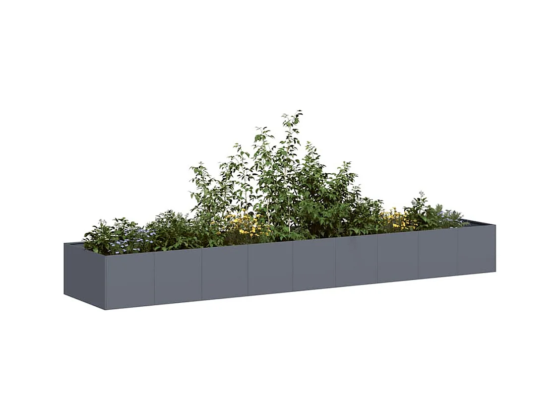 Jardinière anthracite 360x80x40 cm acier
