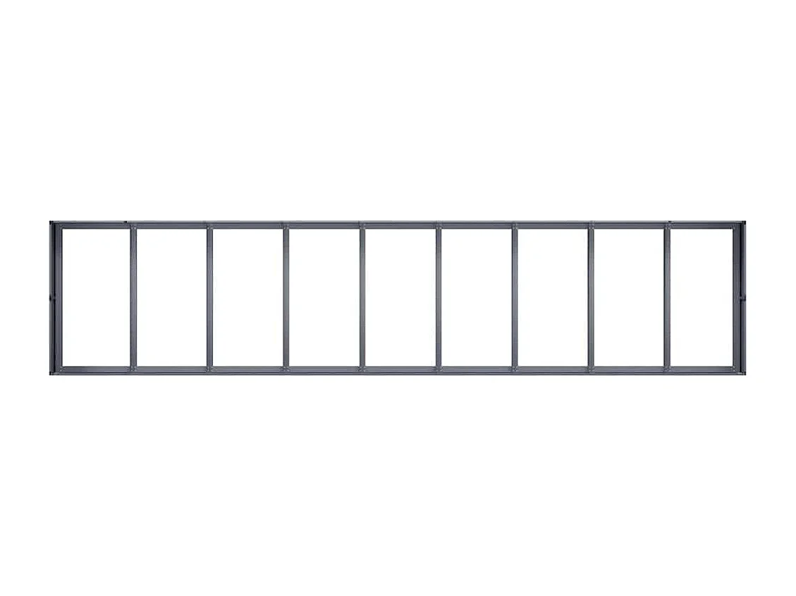 Jardinière anthracite 360x80x40 cm acier