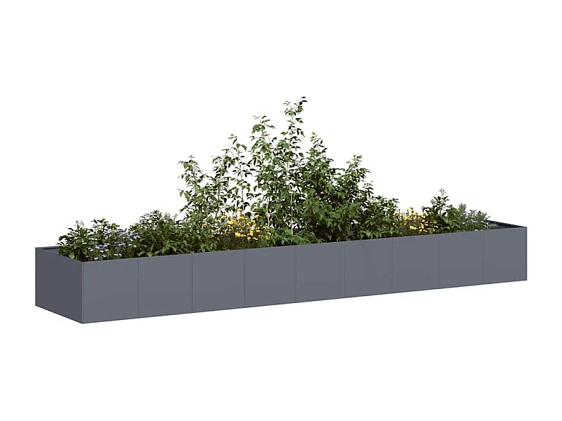Jardinière anthracite 360x80x40 cm acier