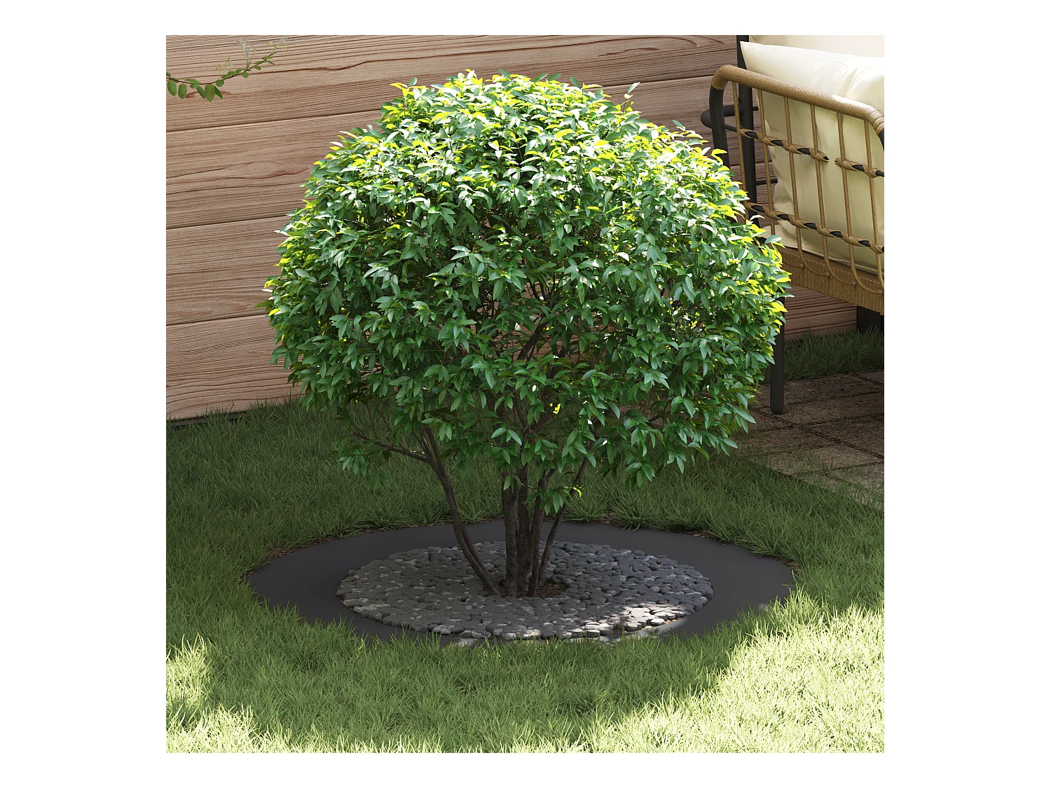 Set di fioriere in plastica nera