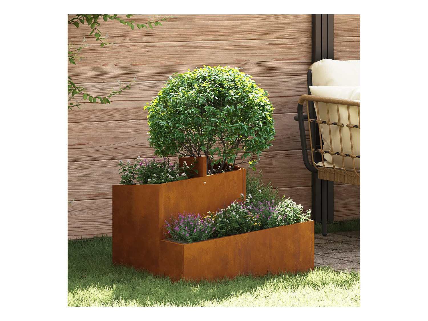 Pots & Jardinières Acier Corten Moyen Durable Pot en métal