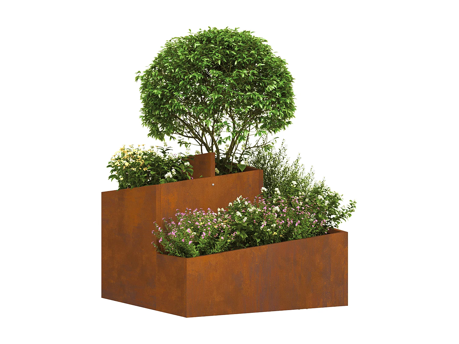 Pots & Jardinières Acier Corten Moyen Durable Pot en métal