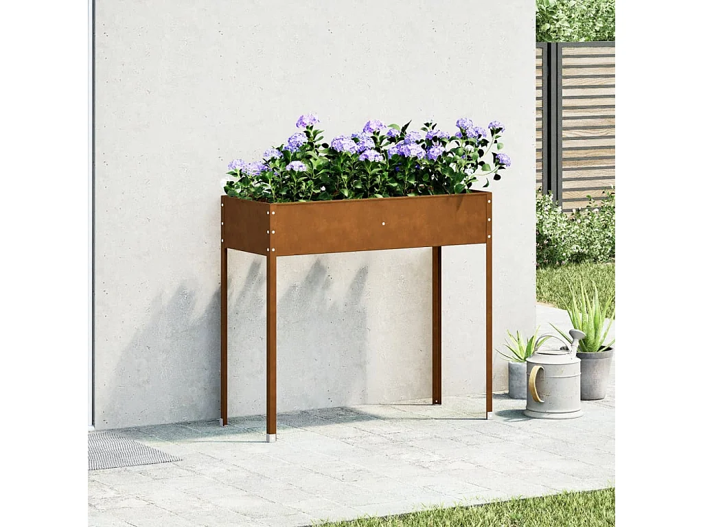 Jardinière 100,5x40,5x90 cm acier résistant aux intempéries