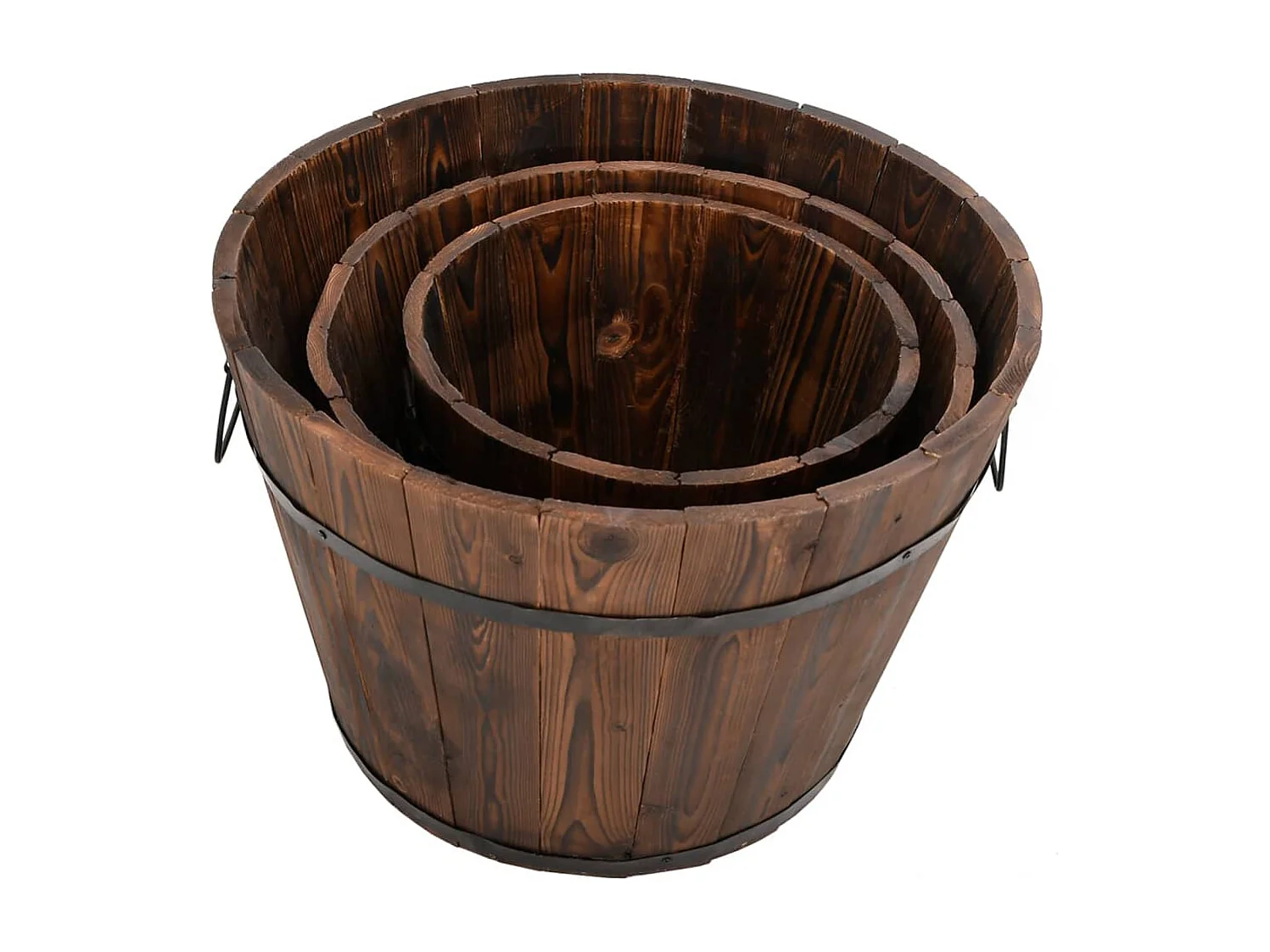 Ensemble de jardinière godet 3 pcs bois massif de sapin