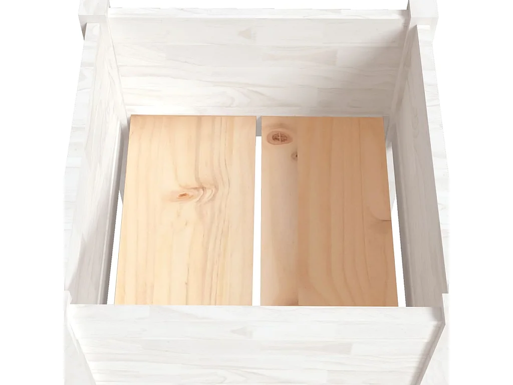 Jardinières d'extérieur 2 pcs Blanc 40x40x70 cm Bois de pin