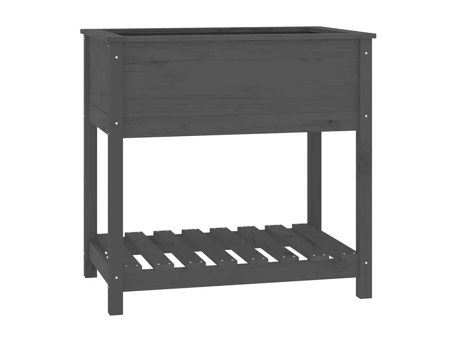 Jardinière avec étagère Gris 82,5x54x81 cm Bois massif de pin