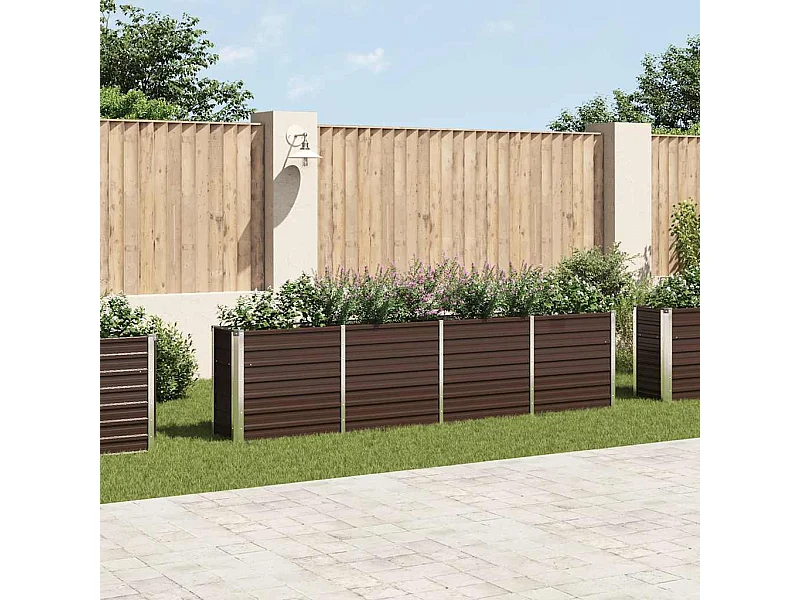 Jardinière 320x40x77 cm Acier galvanisé Marron