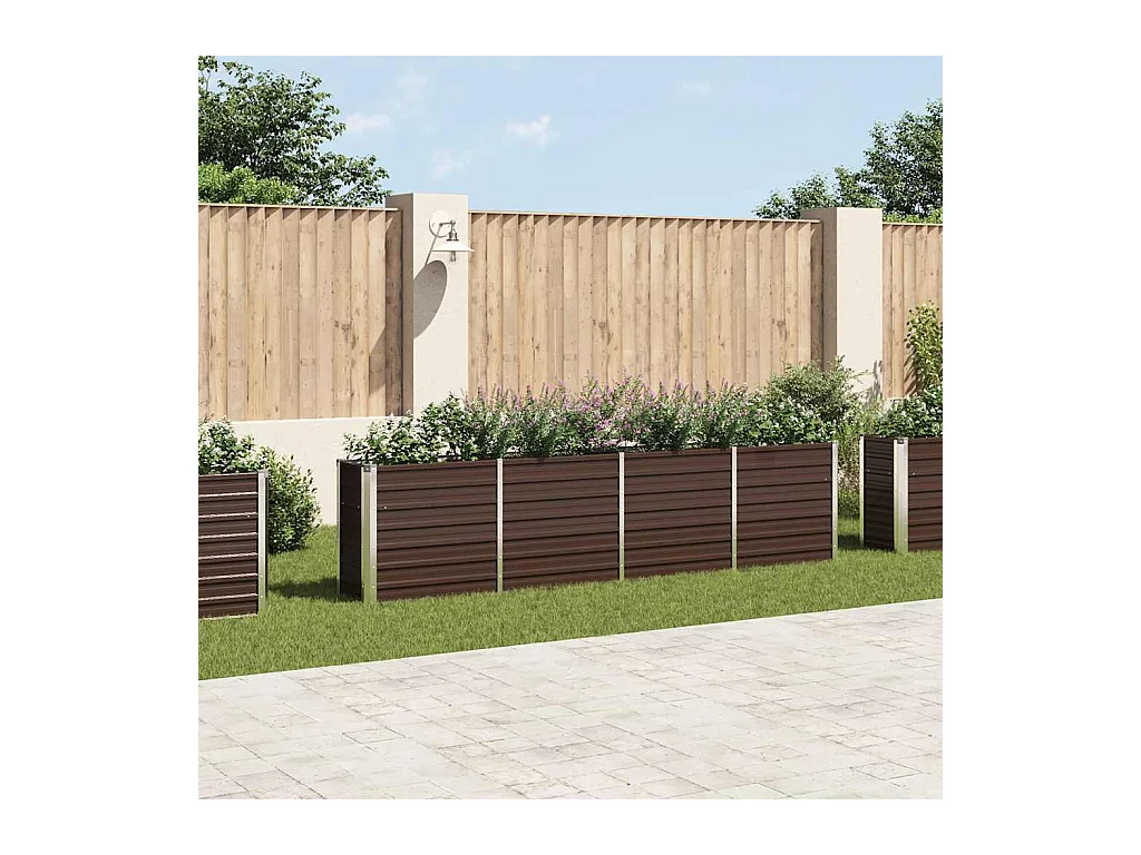 Jardinière 320x40x77 cm Acier galvanisé Marron