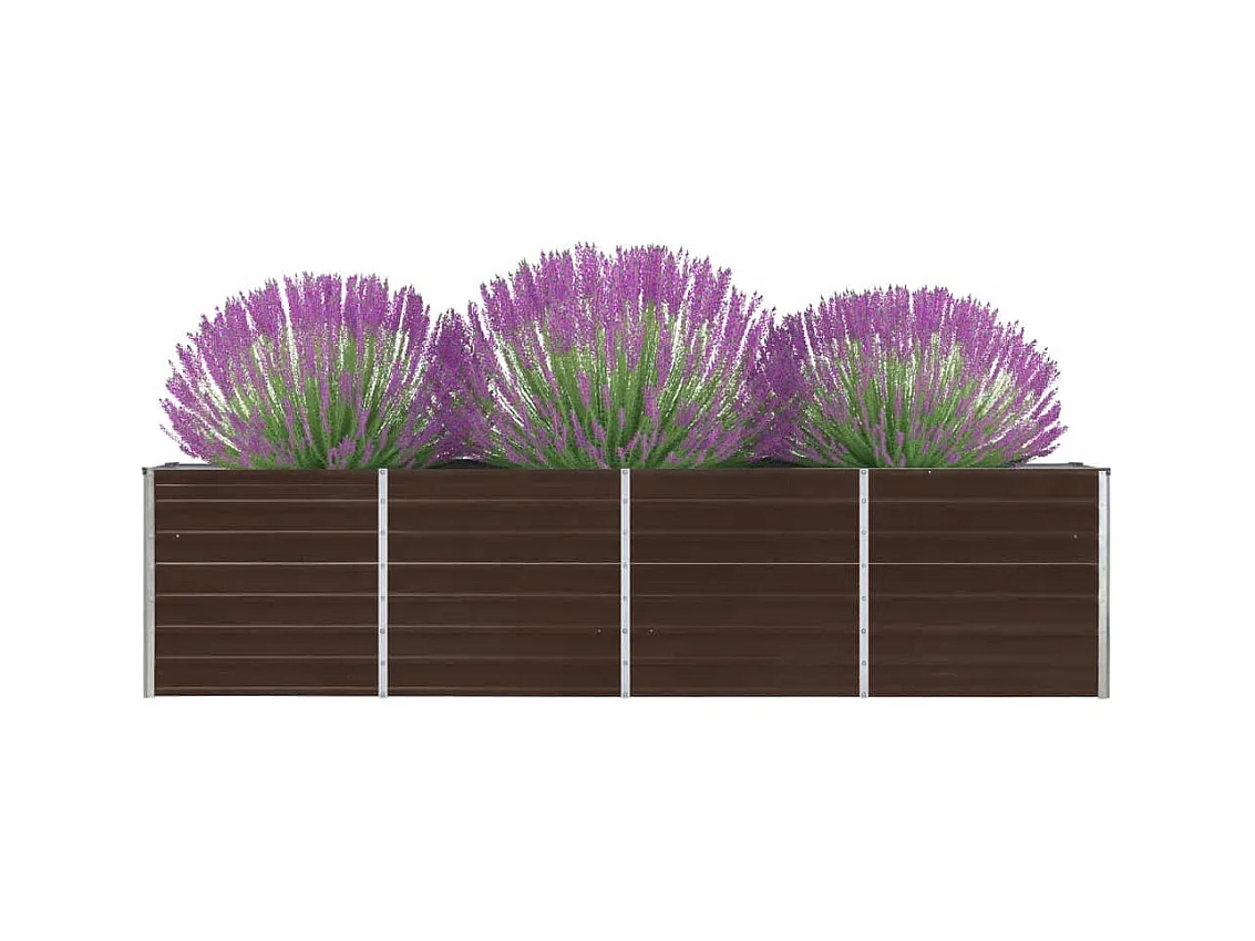 Jardinière 320x40x77 cm Acier galvanisé Marron