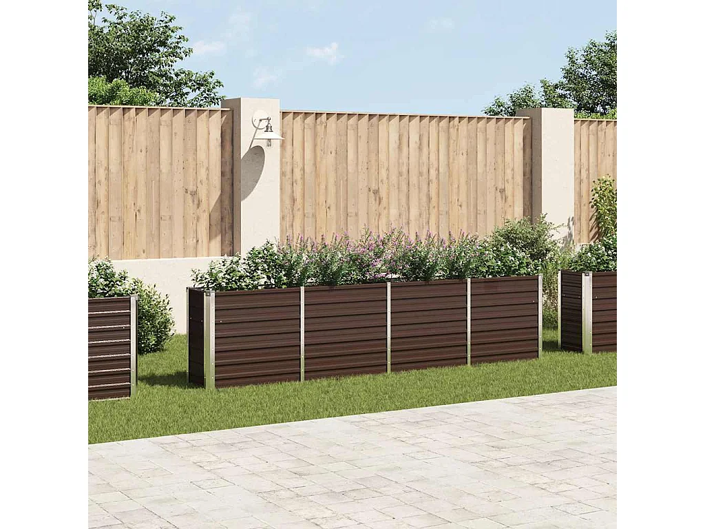 Jardinière 320x40x77 cm Acier galvanisé Marron