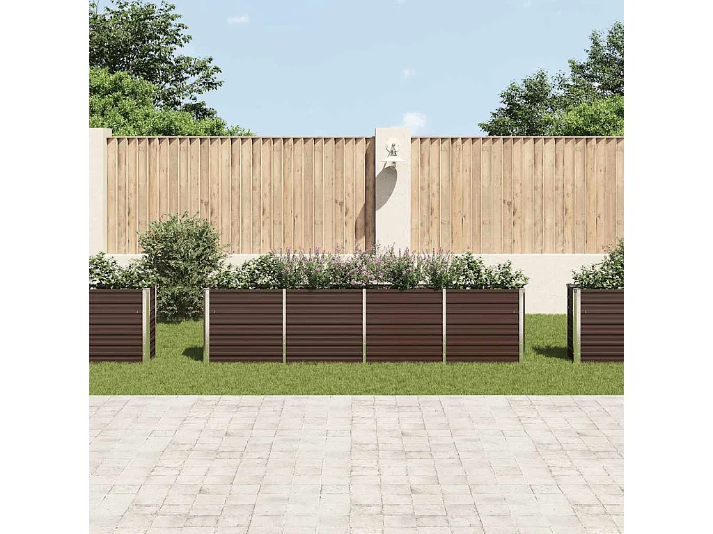 Jardinière 320x40x77 cm Acier galvanisé Marron